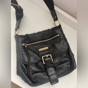 Black Pebbled Leather Crossbody Bag by Michael Kors